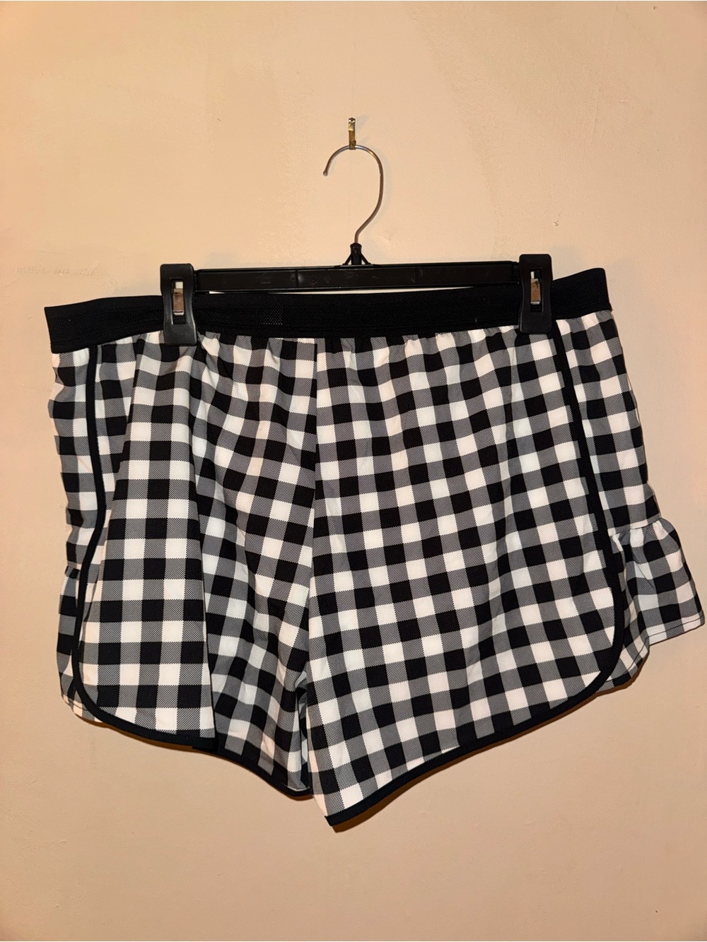 Old Navy Black and White Checkered Athletic Shorts